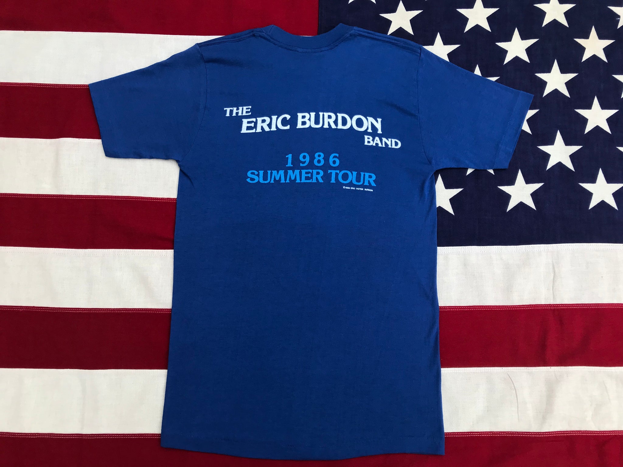 Eric Burdon  “ The Eric Burdon Band 1986 Summer Tour “ Original Vintage Rock T-Shirt by Sneakers Made in USA