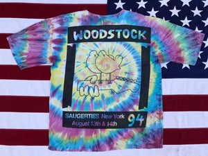 WOODSTOCK - Saugerties New York August 13/14th 1994 Original Vintage Rock T-Shirt Tie Dye by Rogue made in USA