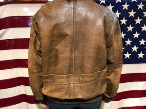 Context 80’s Vintage Mens Leather Bomber Jacket