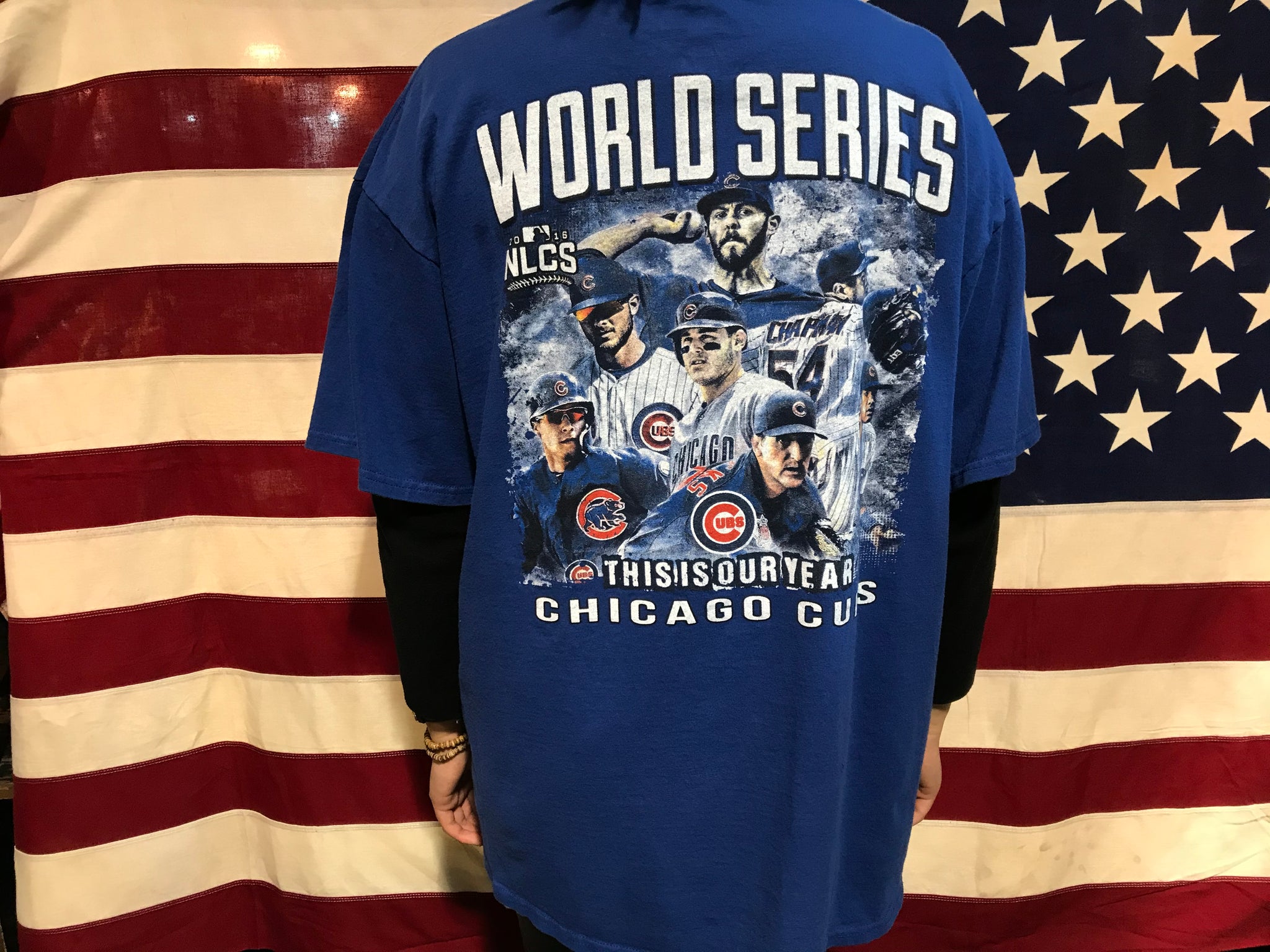 Chicago Cubs Vintage 2016 NLCS World Series Crew T-Shirt