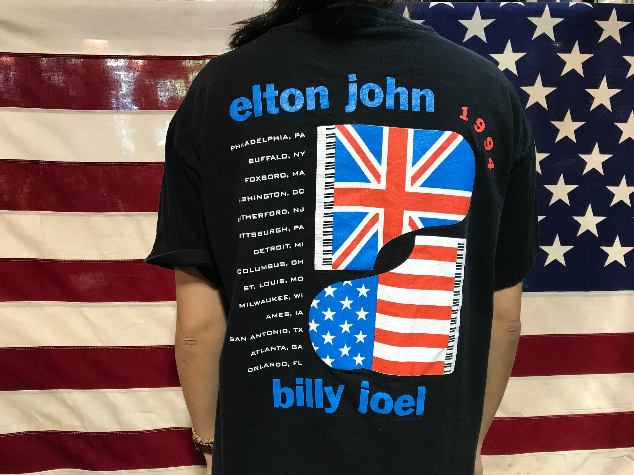 Elton John & Billy Joel 1994 Tour Original Vintage Rock T-Shirt Made in USA