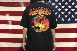 Harley Davidson Vintage Mens T-Shirt Print Year 2014 Orlando Florida, USA