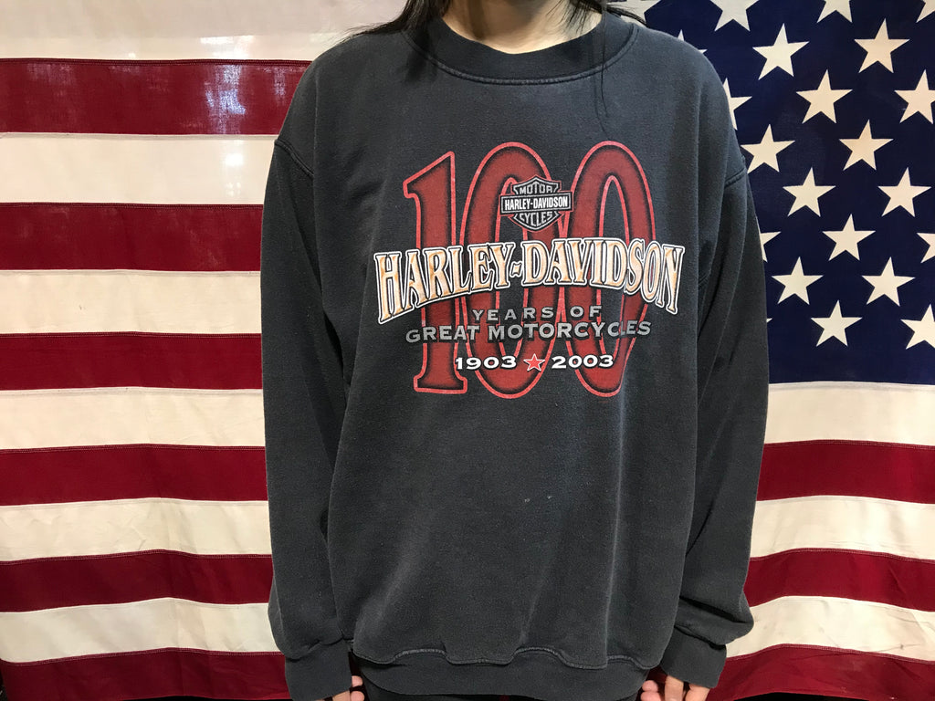 Harley Davidson 2003 Vintage Crew Sweat 100 Years of Great Motorcycles Milwaukee USA