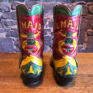 Cowboy Boots Vintage 70’s “ EL MAIDA “ Mens Fancy Custom Made Inlaid Western Boot