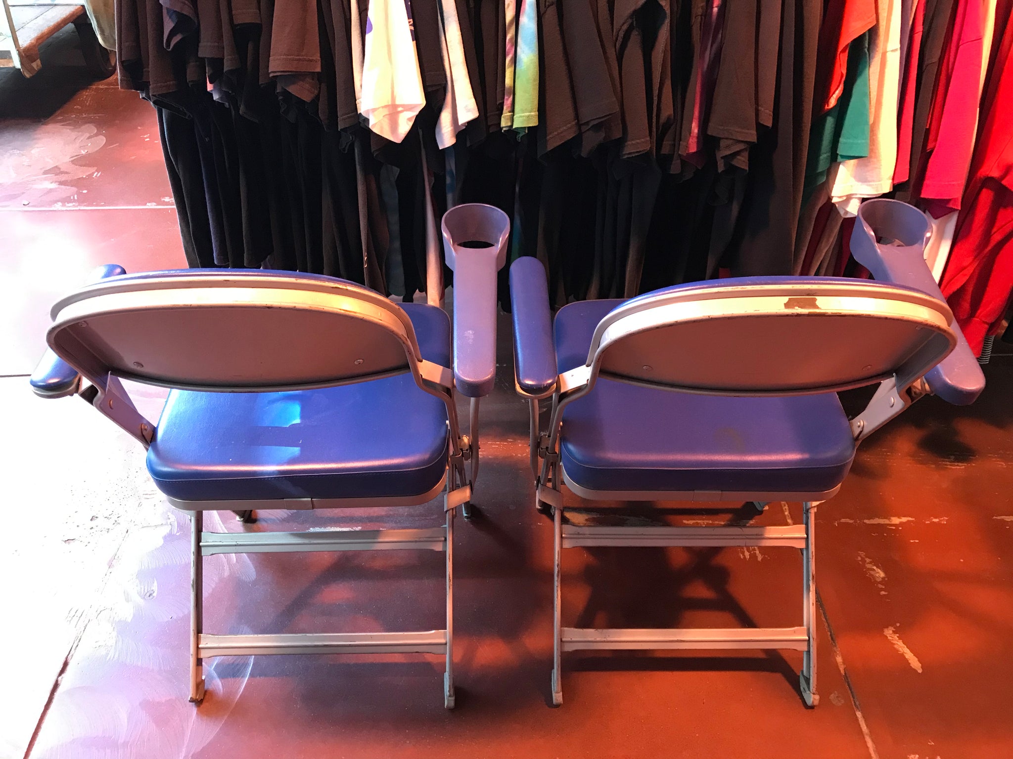 Clarin Boxx Seats®️1960’s/70’s Pair of Vintage American UCLA Folding Chairs Made in USA