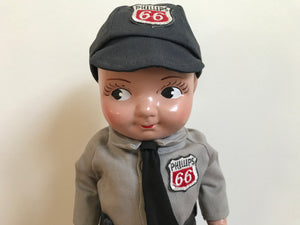Phillips 66 “ Lil Phil “ 90’s Station Attendant Rare Collector Doll Phil - No 3 Series by Ames Doll Co , Inc USA