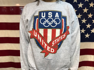 USA Olympic Games 90’s Vintage Crew Sweat Official USOC Licensed Product by Hanes
