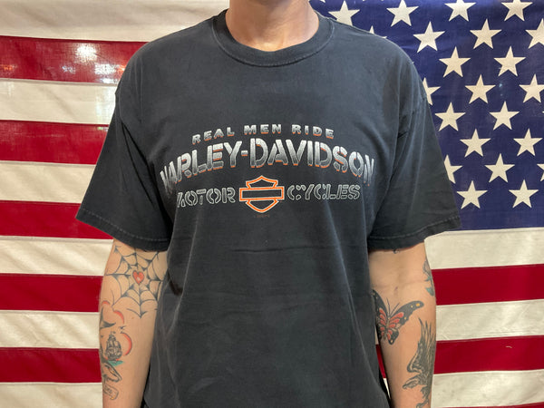 Harley-Davidson Tシャツ L size MADE IN USA Harley Davidson Motorcycles Red River Wichita Falls Texas T