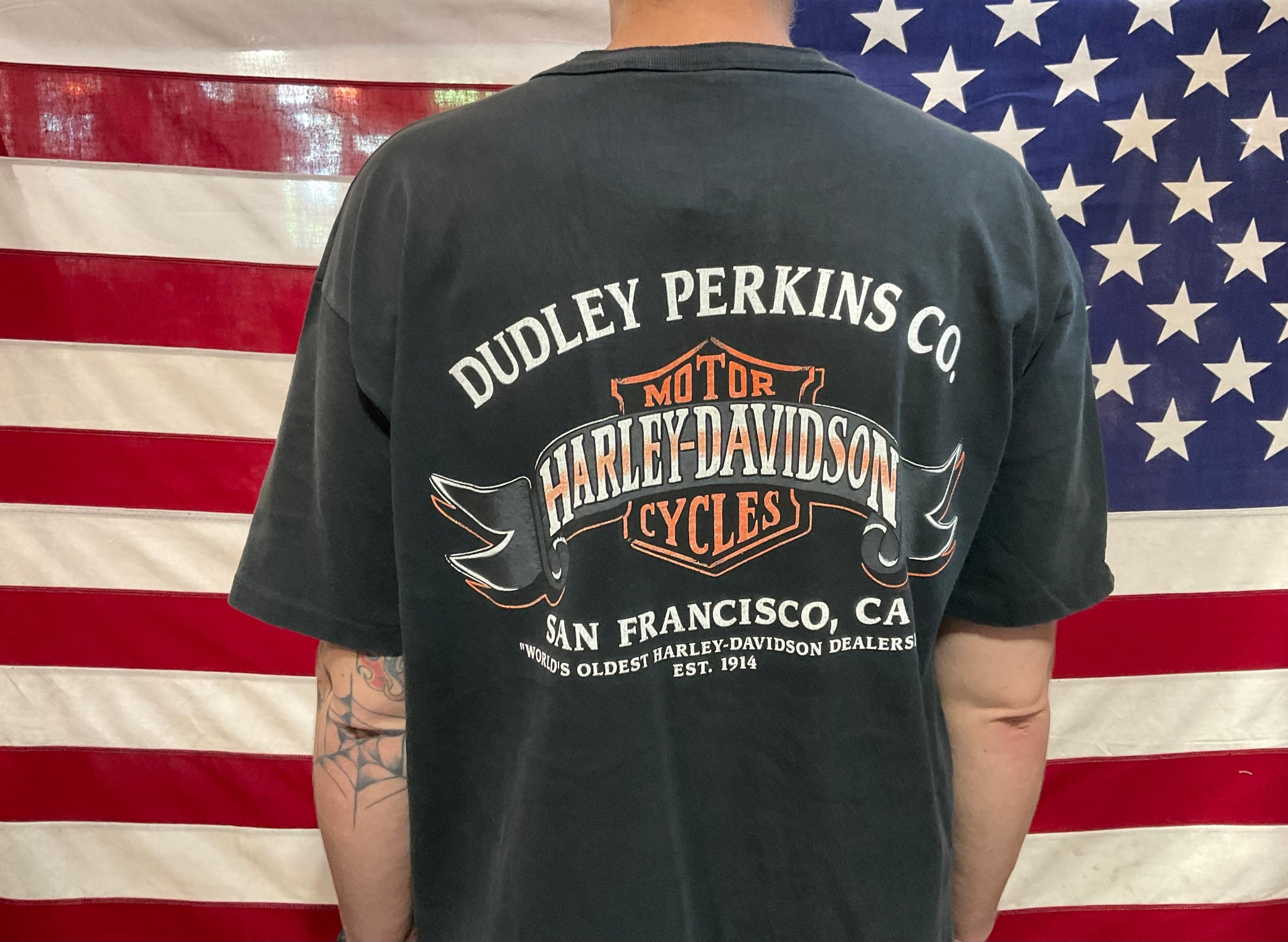 Harley Davidson Vintage Mens T-Shirt Print Year ©️1987 R.K.S.INC - San Francisco, CA. Made In USA